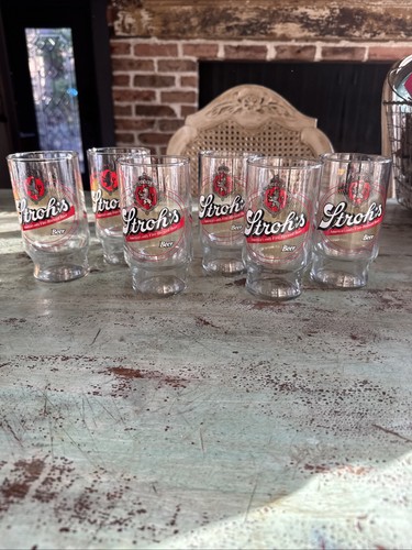 Vtg stroh beer glasses - stroh's,