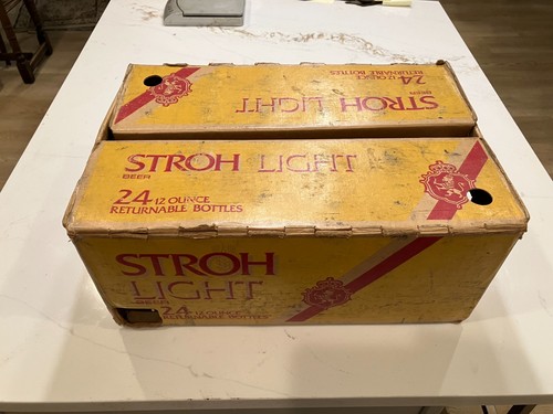 Vintage stroh brewery glass - brewery,