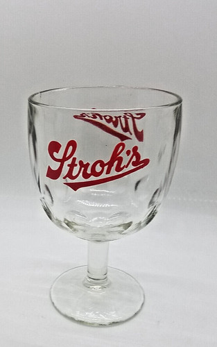 Vintage stroh beer glass - glass, 6