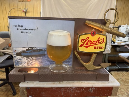 Antique stroh beer sign - beer, ~